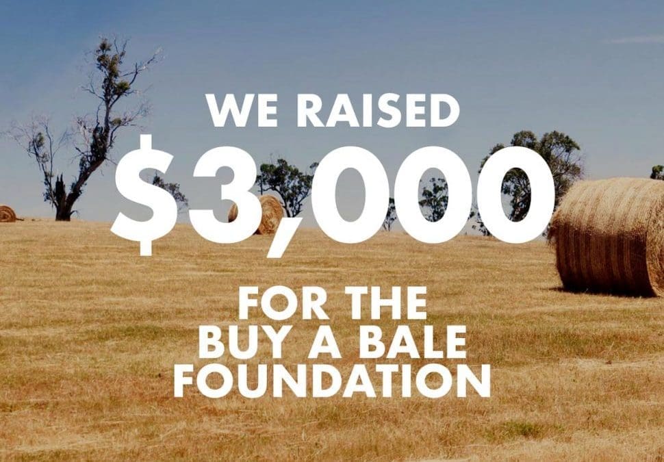 We Raised $3000 for the Buy a Bale Foundation